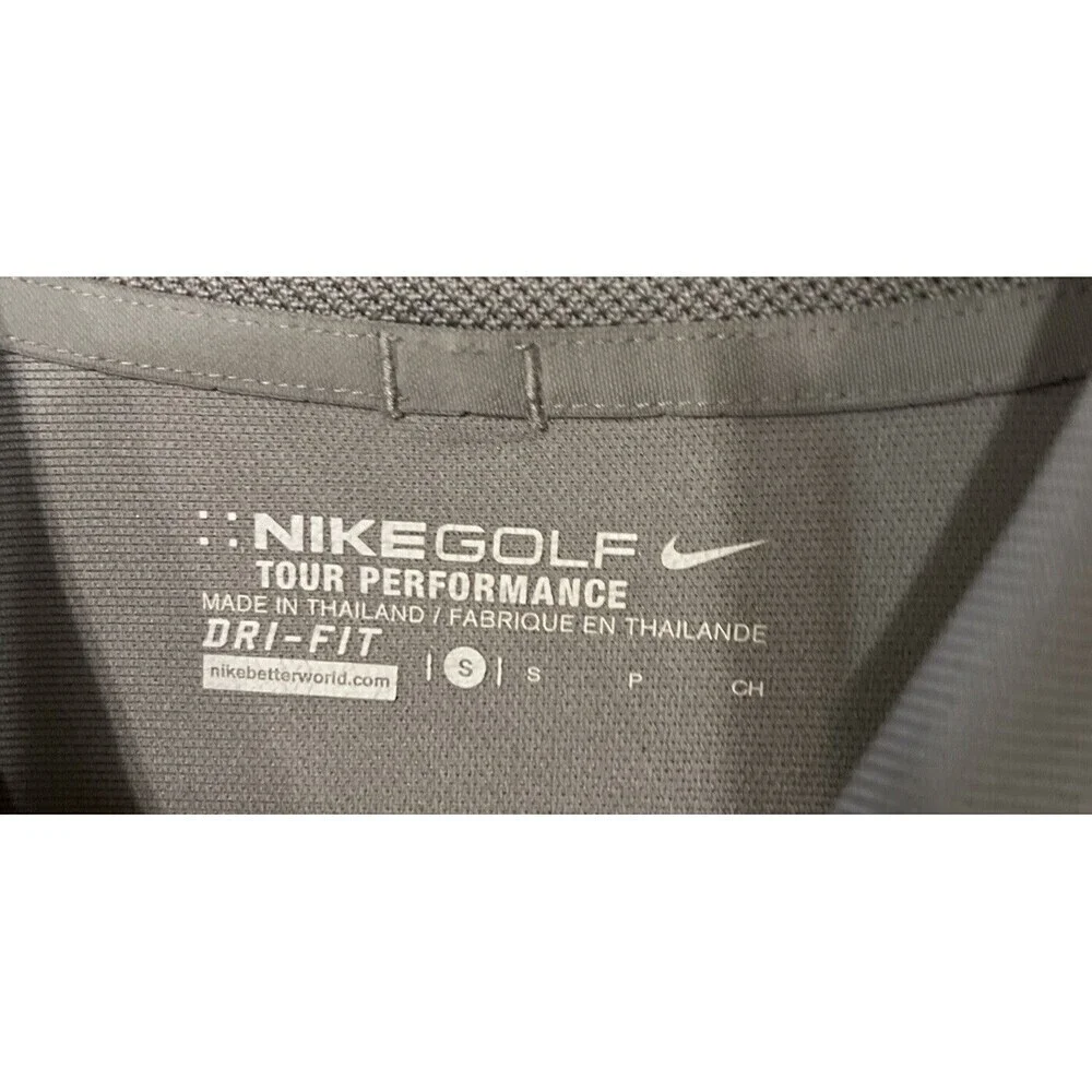 Nike Golf tour performance Dri-Fit‎ men's polo shirt Gray size Small  pullover